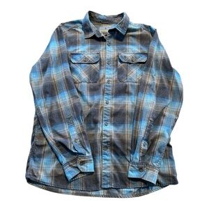 Royal Robbins Lost Coast Plaid  Shirt Men’s UPF 50 Travel Large Nylon Outdoors